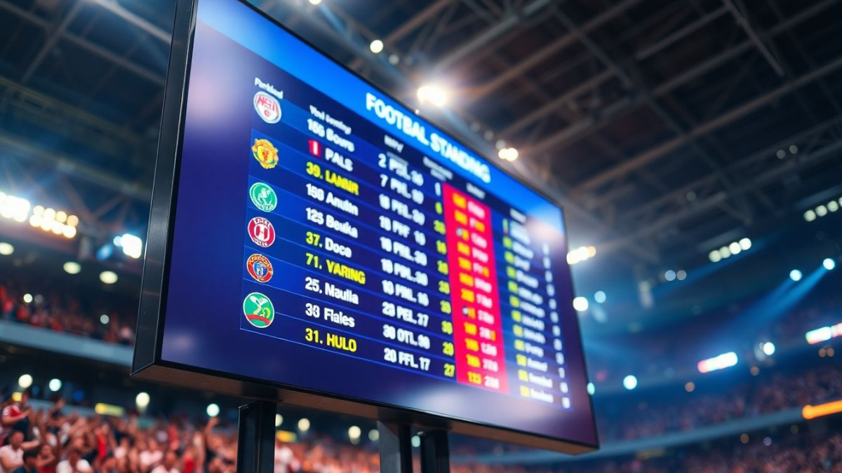 Classement provisoire du football