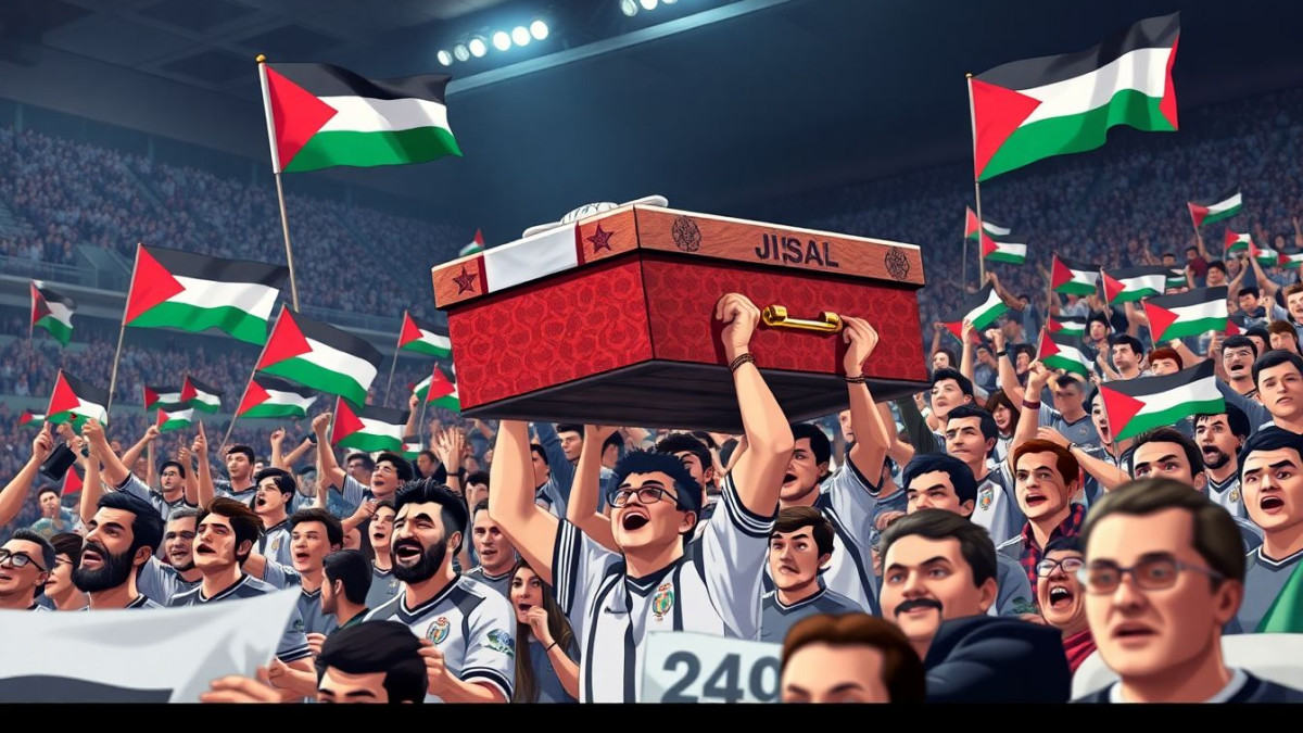 Scandale en Argentine : des supporters exhibent un cercueil israélien et agitent des drapeaux palestiniens